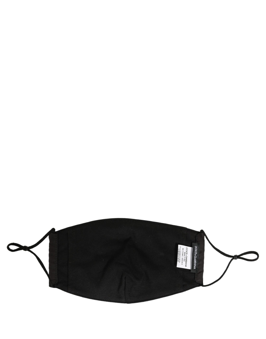 Dolce & Gabbana Black White Logo Baroque Elastic Ear Strap Face Mask