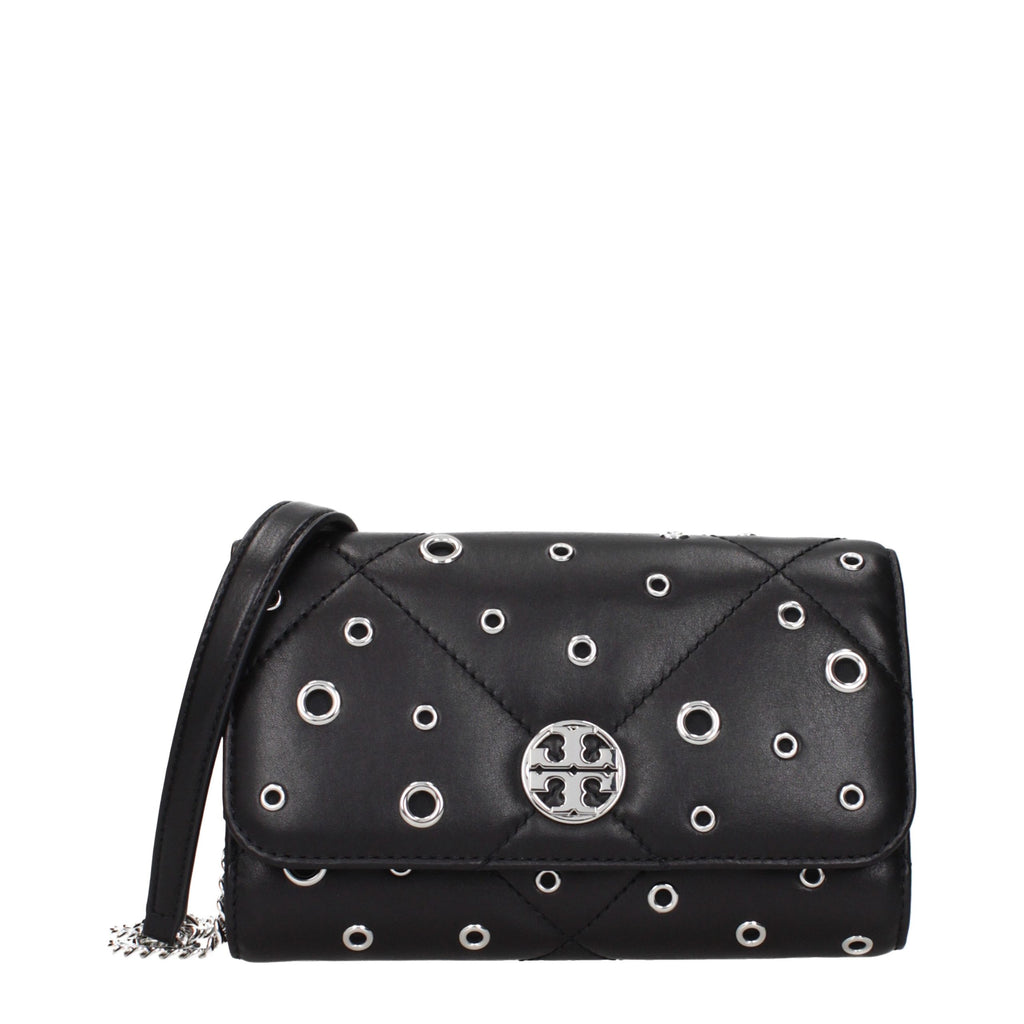 Tory Burch Clutchtasche aus schwarzem Leder