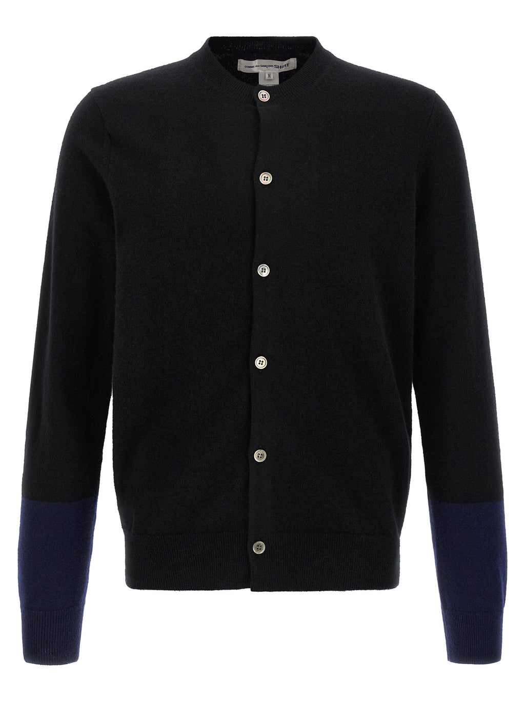 Comme Des Garçons Schwarze Wollstrickjacke