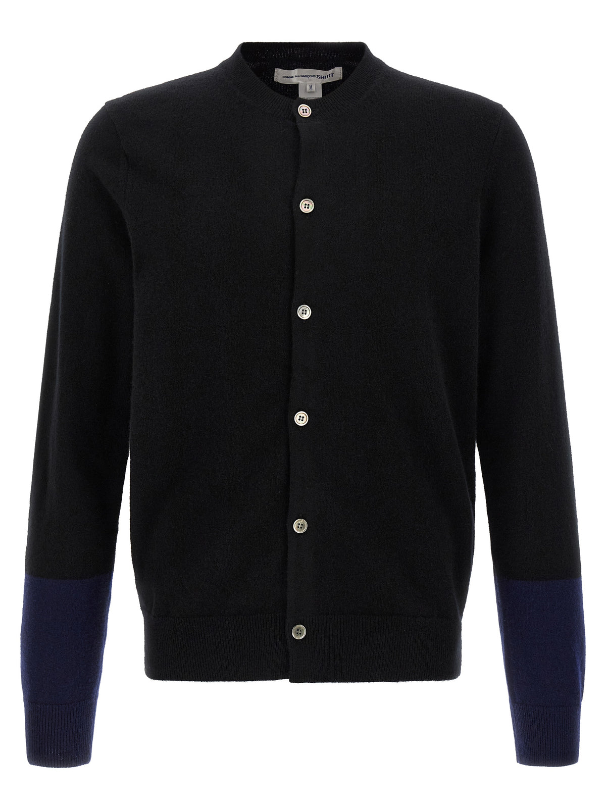 Comme Des Garçons Schwarze Wollstrickjacke