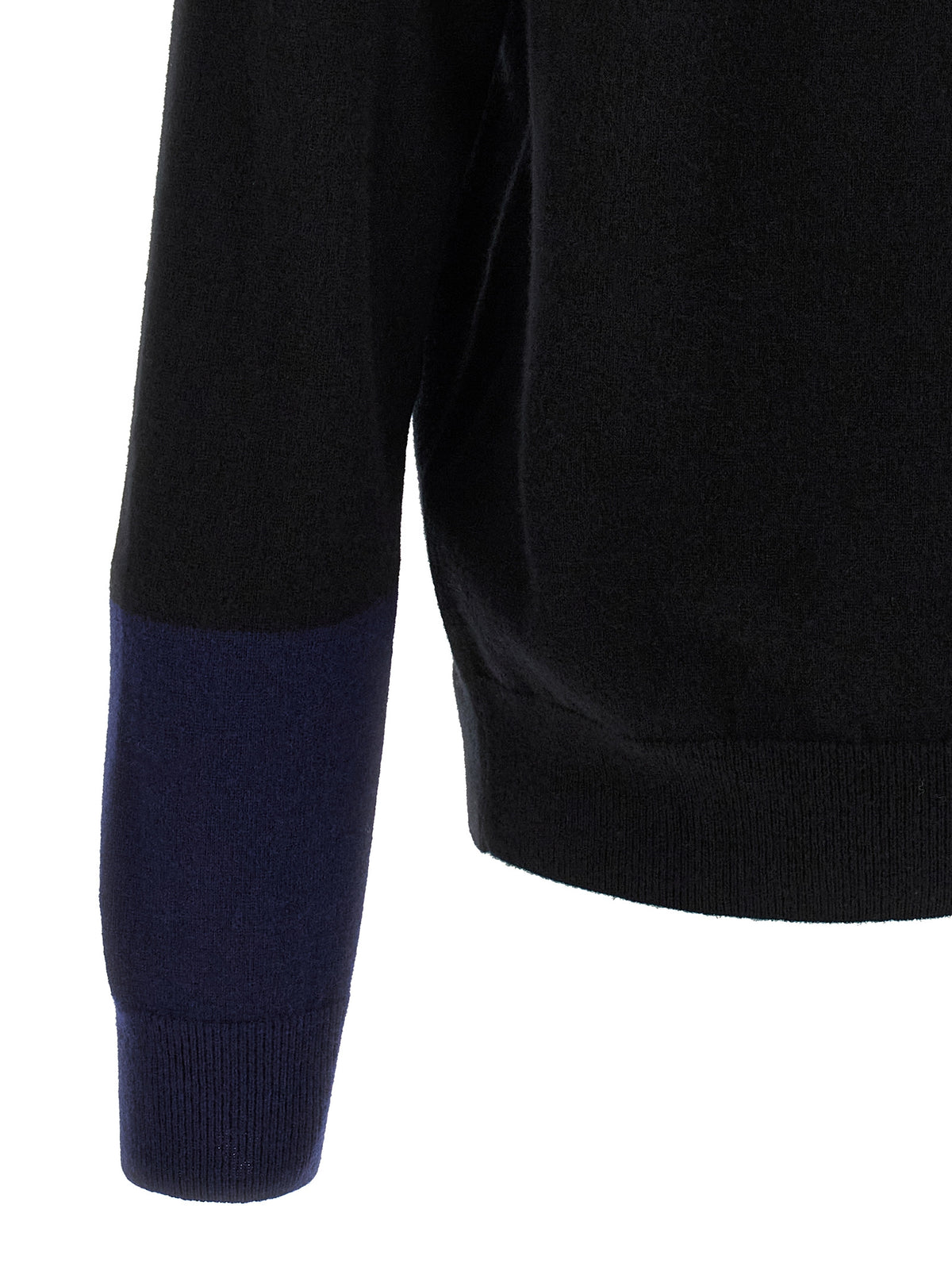 Comme Des Garçons Schwarze Wollstrickjacke