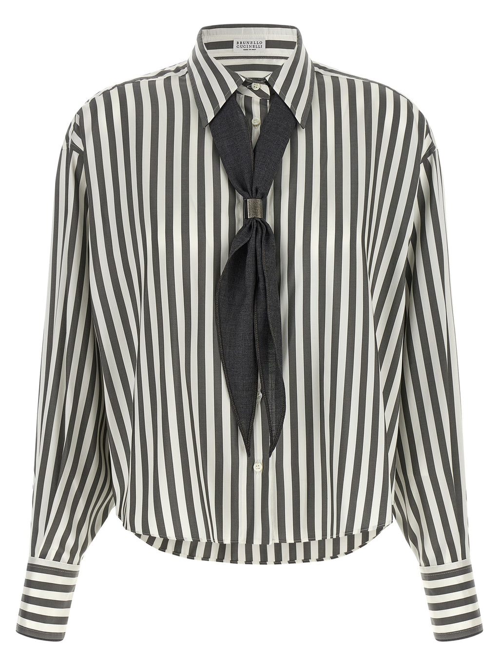 Brunello Cucinelli Bicolor-Seidenbluse
