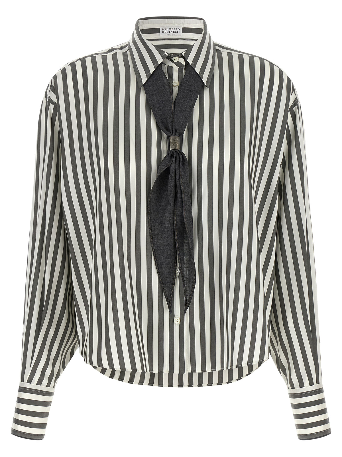 Brunello Cucinelli Bicolor-Seidenbluse