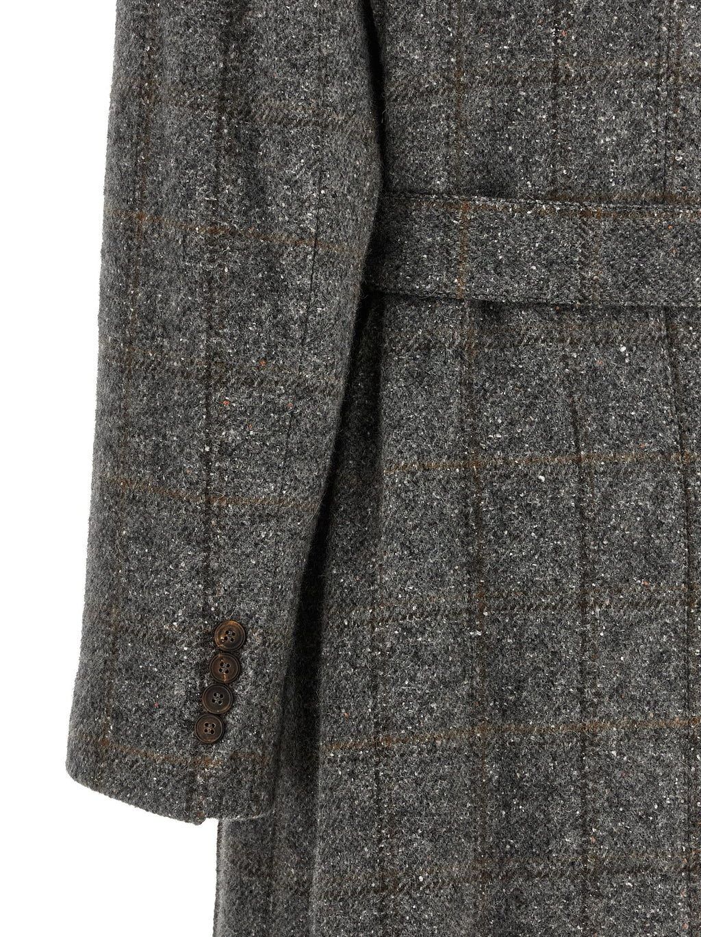 Brunello Cucinelli grauer Alpakaledermantel