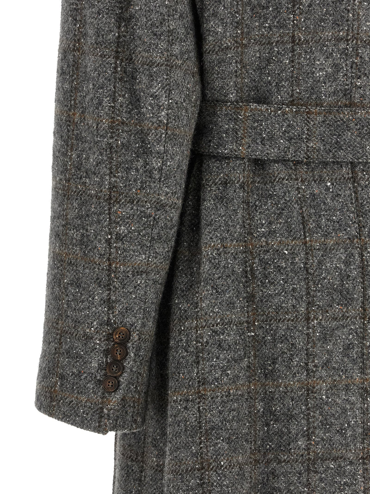 Brunello Cucinelli grauer Alpakaledermantel