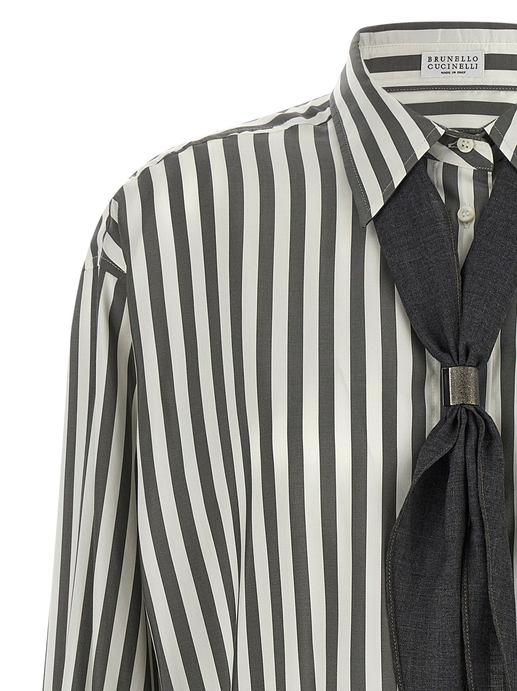Brunello Cucinelli Bicolor-Seidenbluse