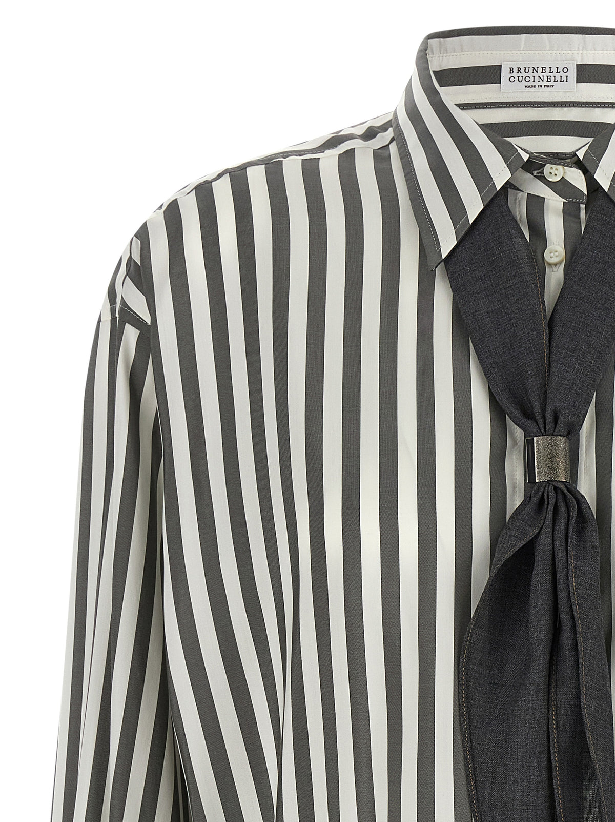 Brunello Cucinelli Bicolor-Seidenbluse