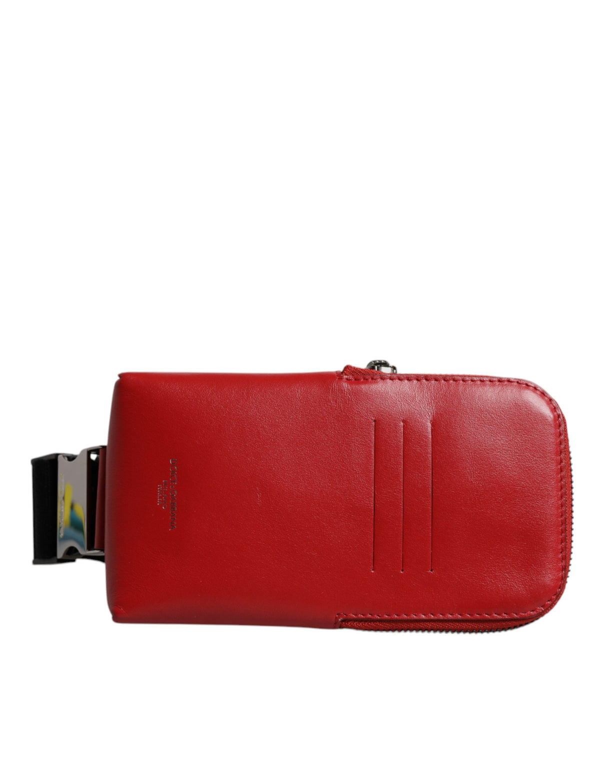 Dolce & Gabbana Rote Handytasche aus Kalbsleder mit Kartenhalter, Umhängetasche