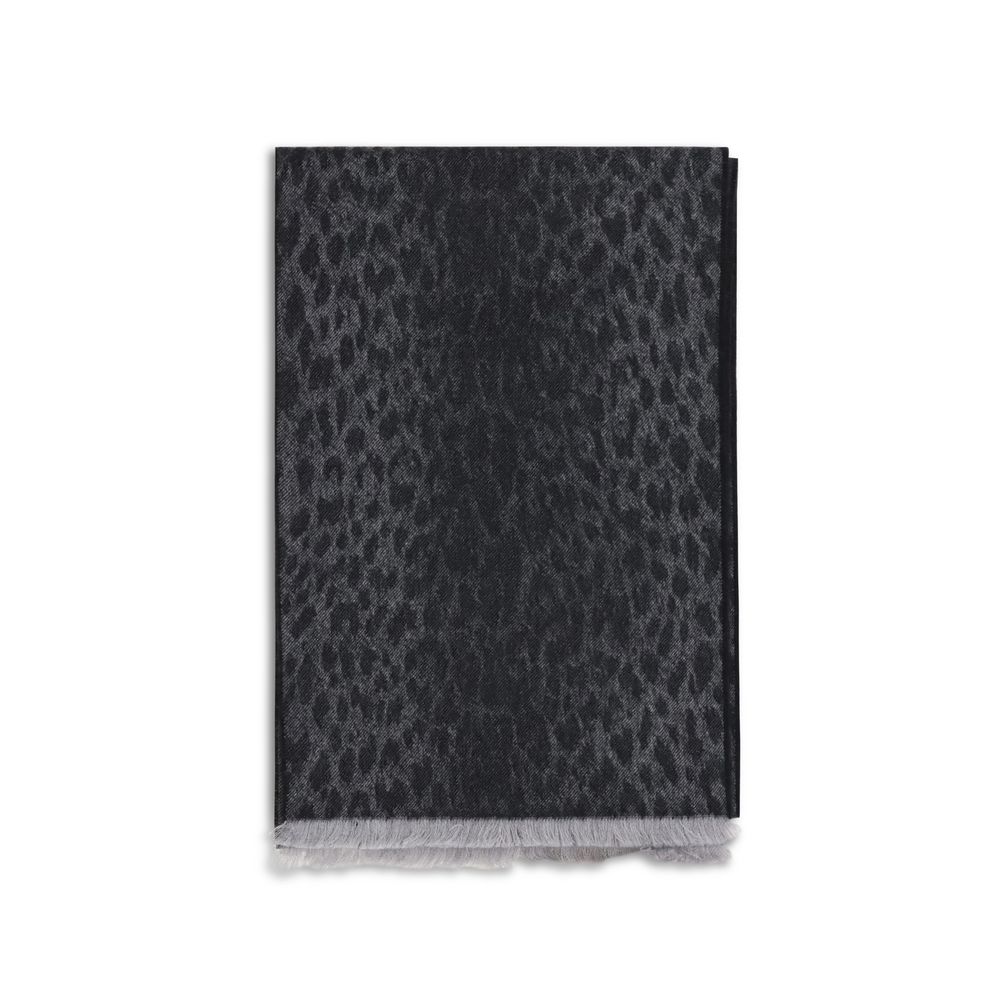 Gucci Schal aus grauer Wolle mit Widder-Motiv