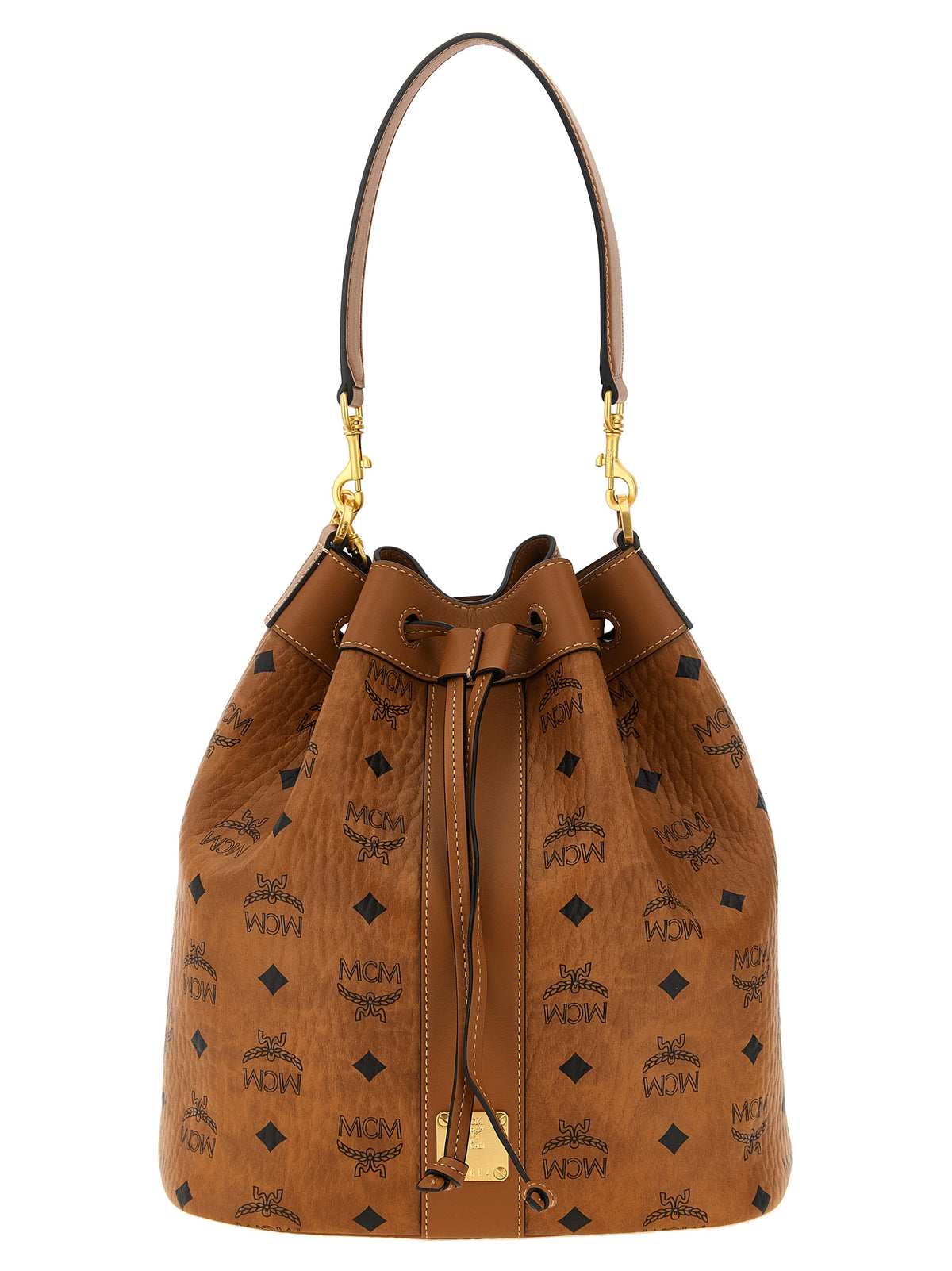 MCM braune Schultertasche aus Polyethylen