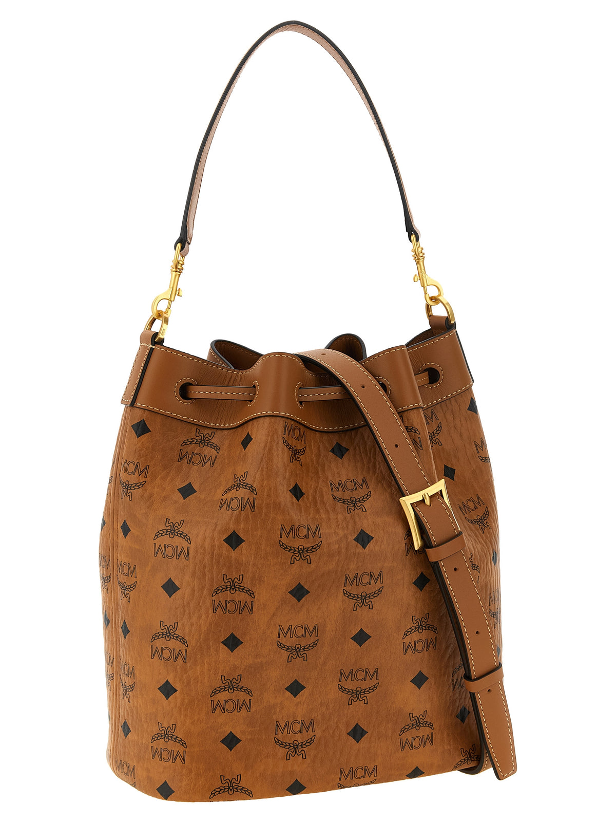 MCM braune Schultertasche aus Polyethylen
