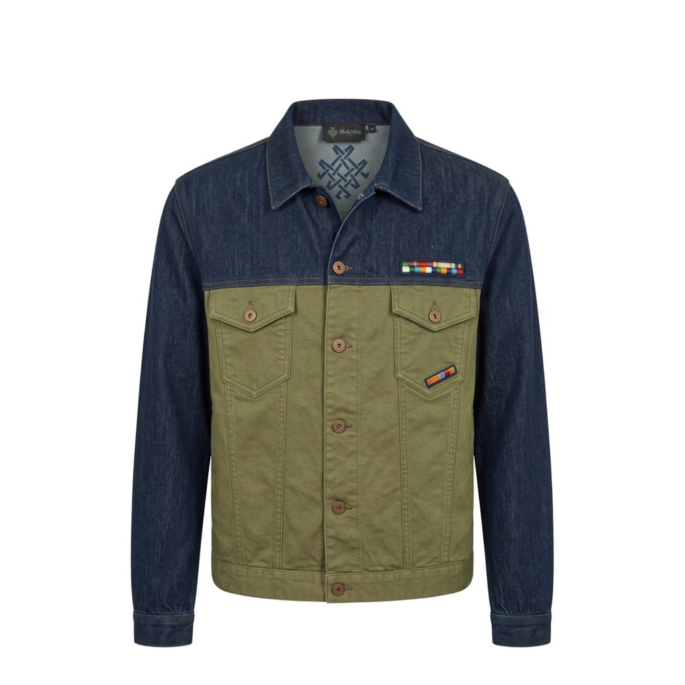 Mr&Mrs Italy Blaue Herrenjacke aus Baumwolle