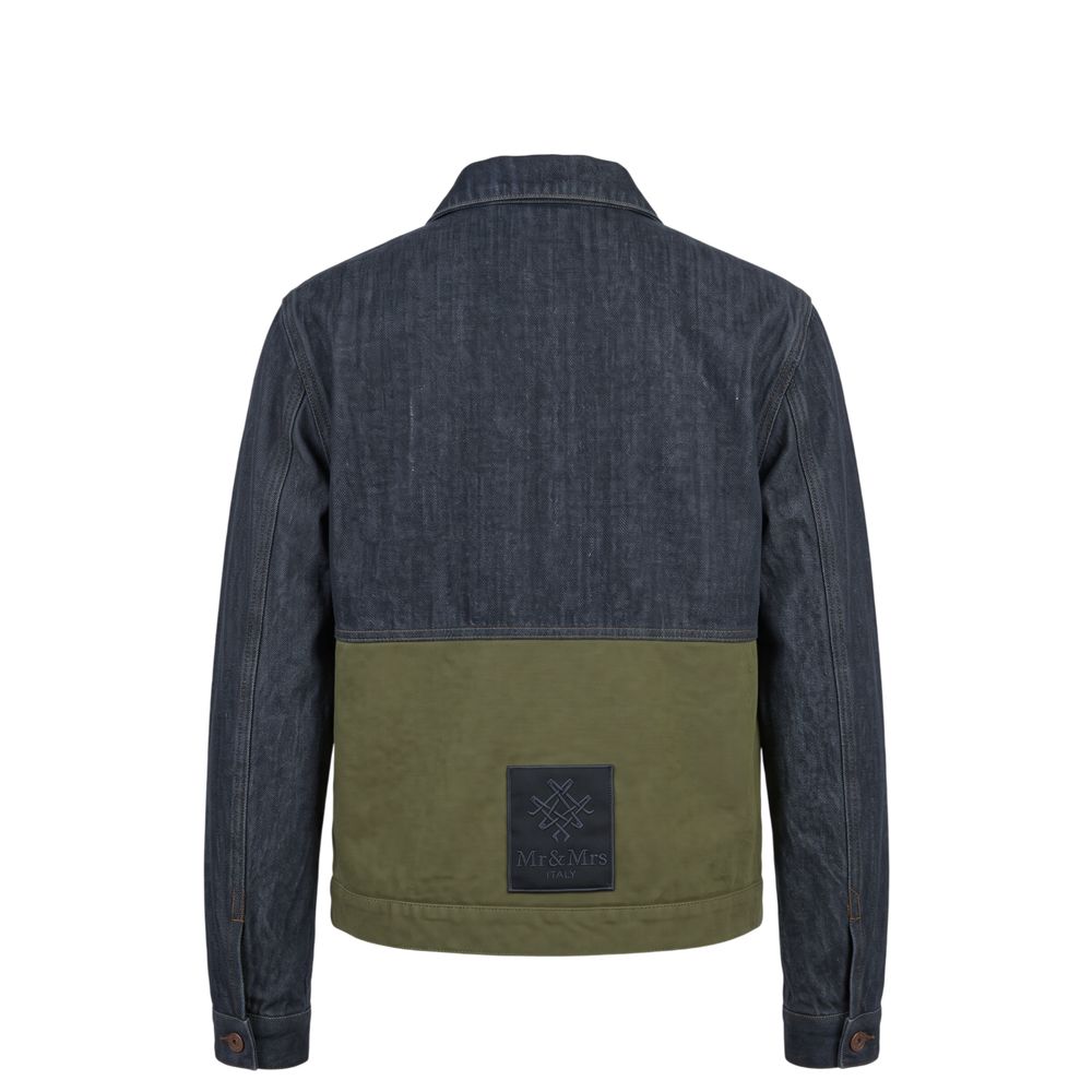 Mr&Mrs Italy Blaue Herrenjacke aus Baumwolle