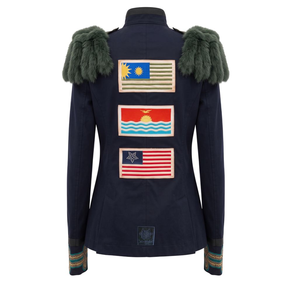 Mr&Mrs Italy Blue Cotton Women's Jacket