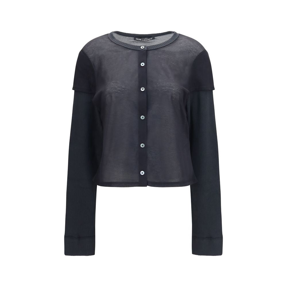 Our Legacy Strickjacke aus schwarzer Baumwolle