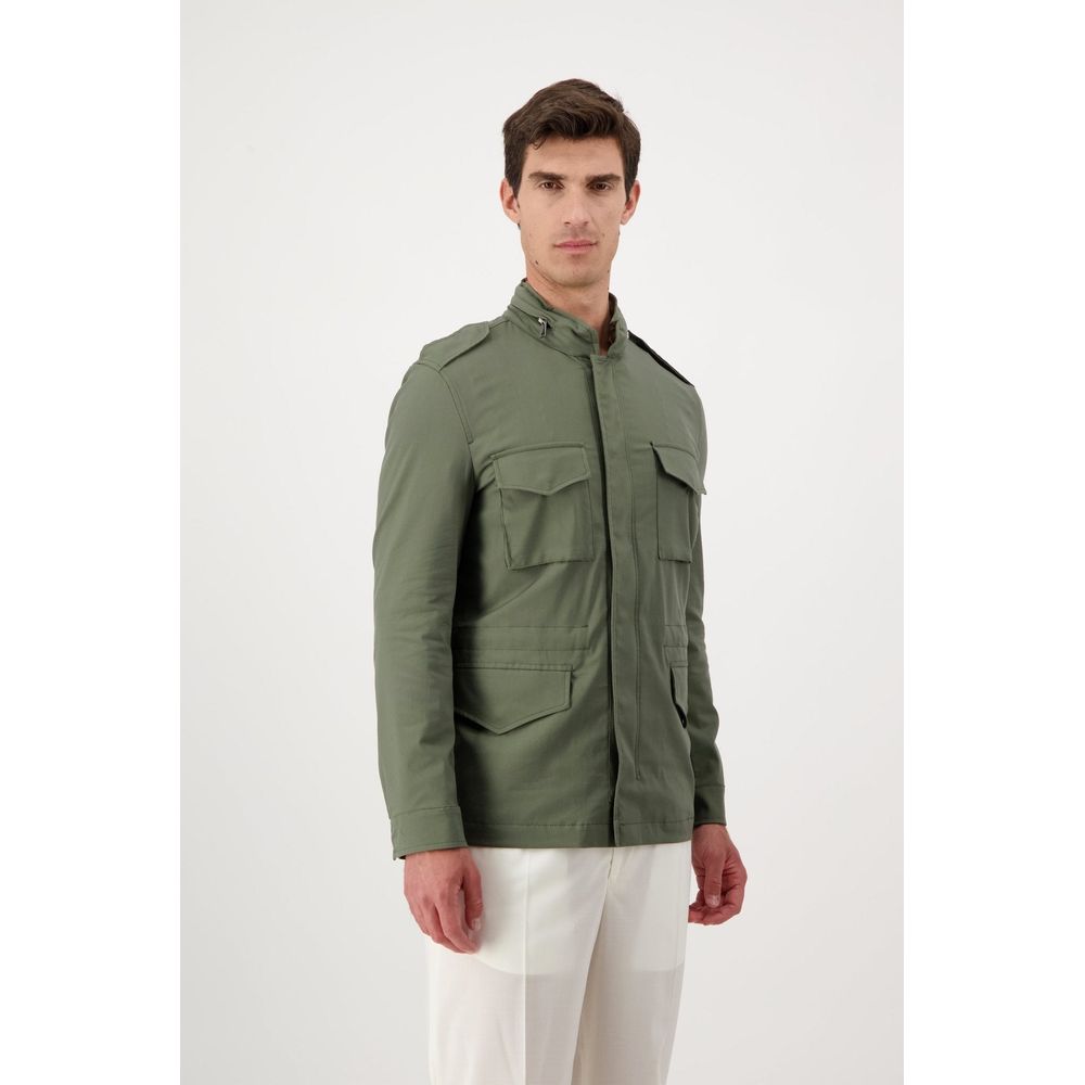Autore Green Cotton Full-Length Jacket