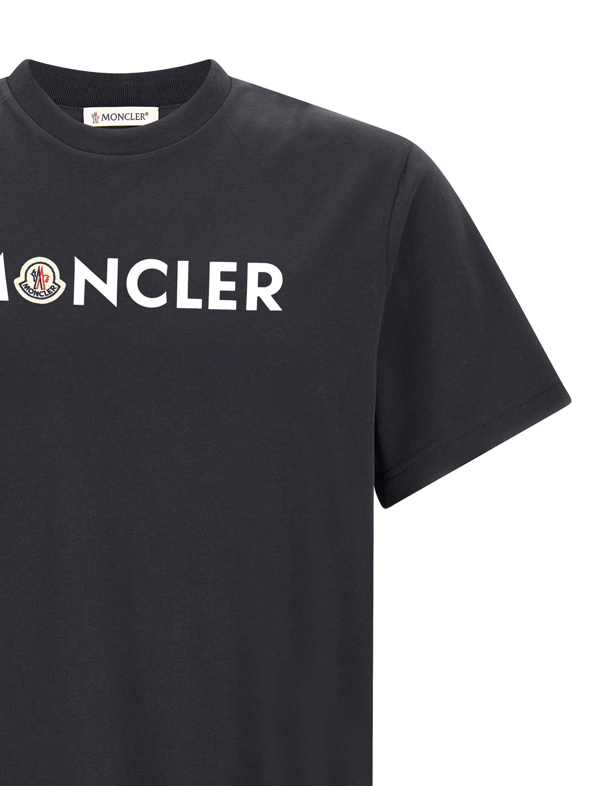 Moncler T-Shirt aus blauer Baumwolle