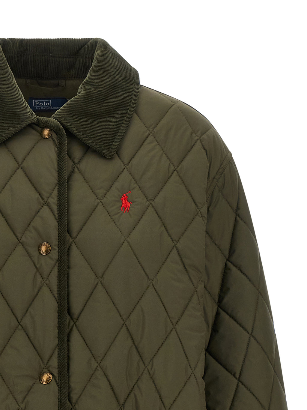Polo Ralph Lauren Zweifarbige Polyesterjacke in voller Länge