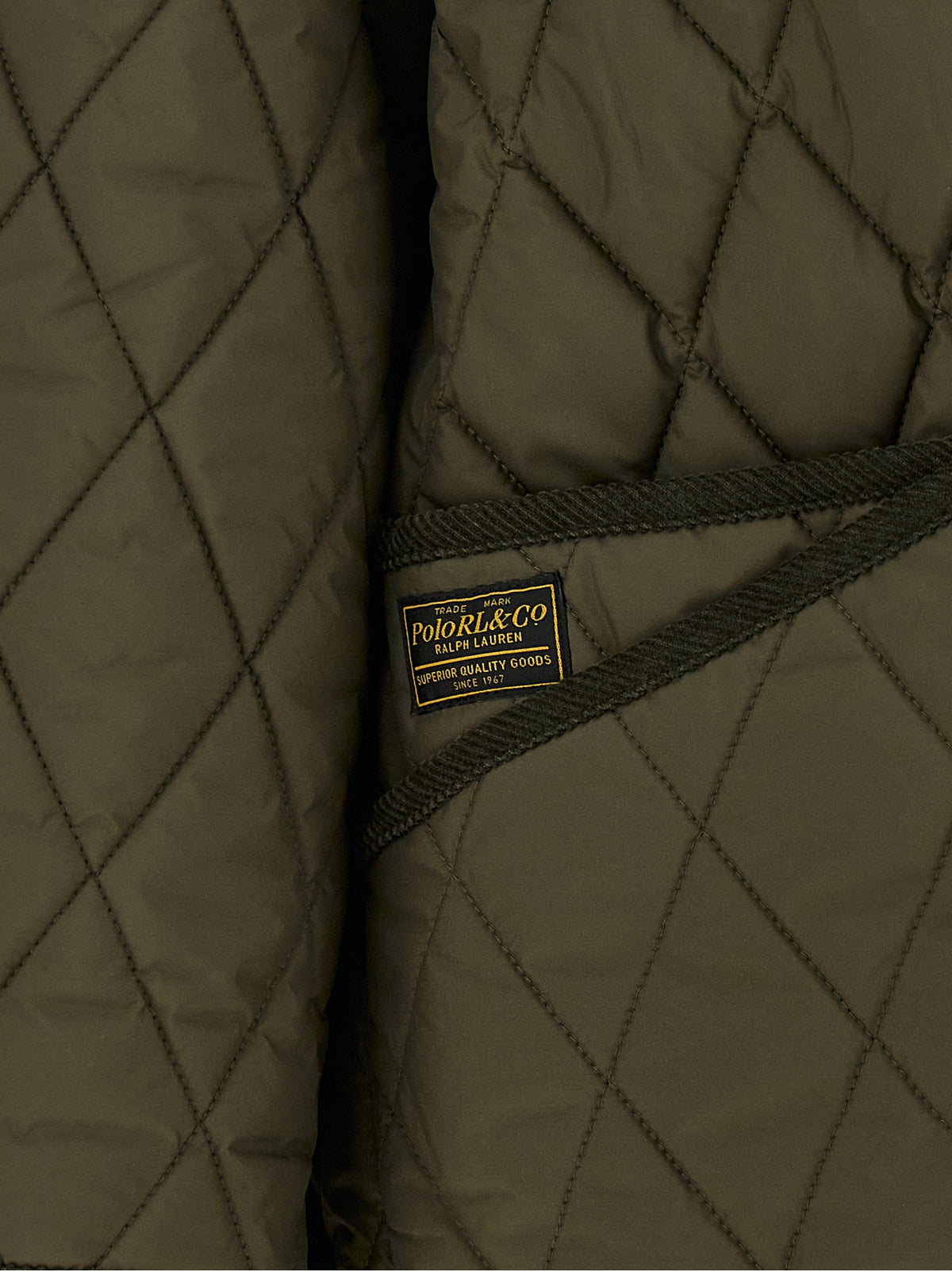 Polo Ralph Lauren Zweifarbige Polyesterjacke in voller Länge