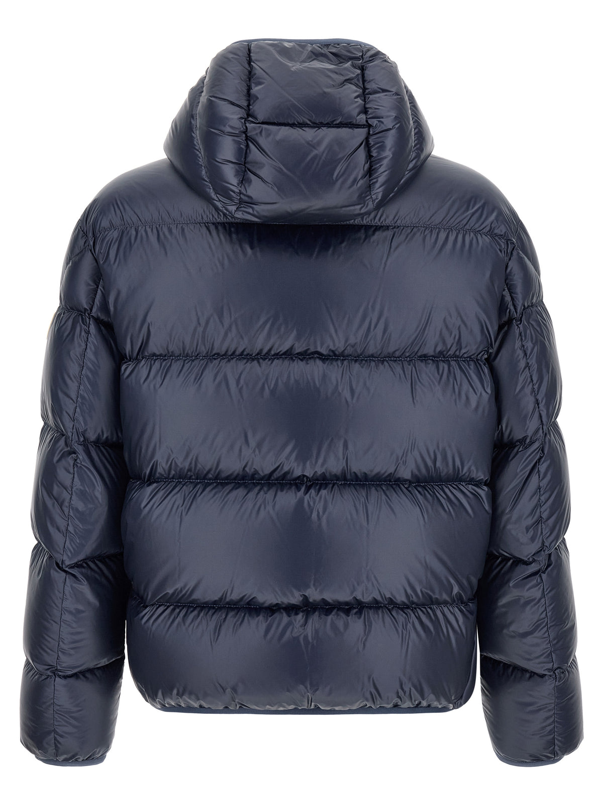 Moncler Blaue Polyamid-Jacke in voller Länge