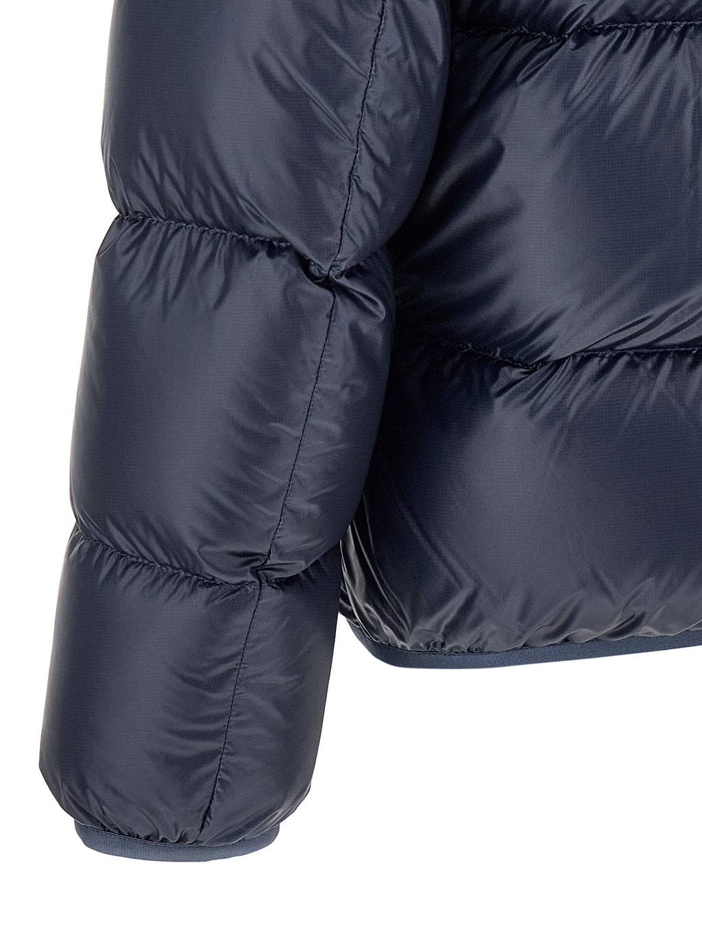 Moncler Blaue Polyamid-Jacke in voller Länge