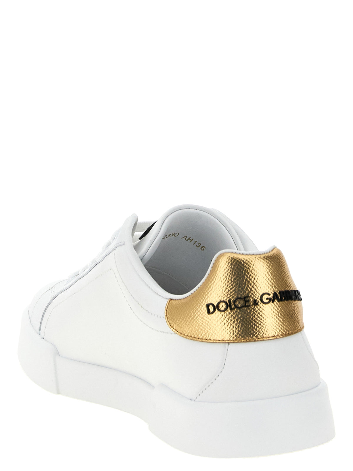 Dolce & Gabbana Goldene Kalbsleder Low Top Sneakers