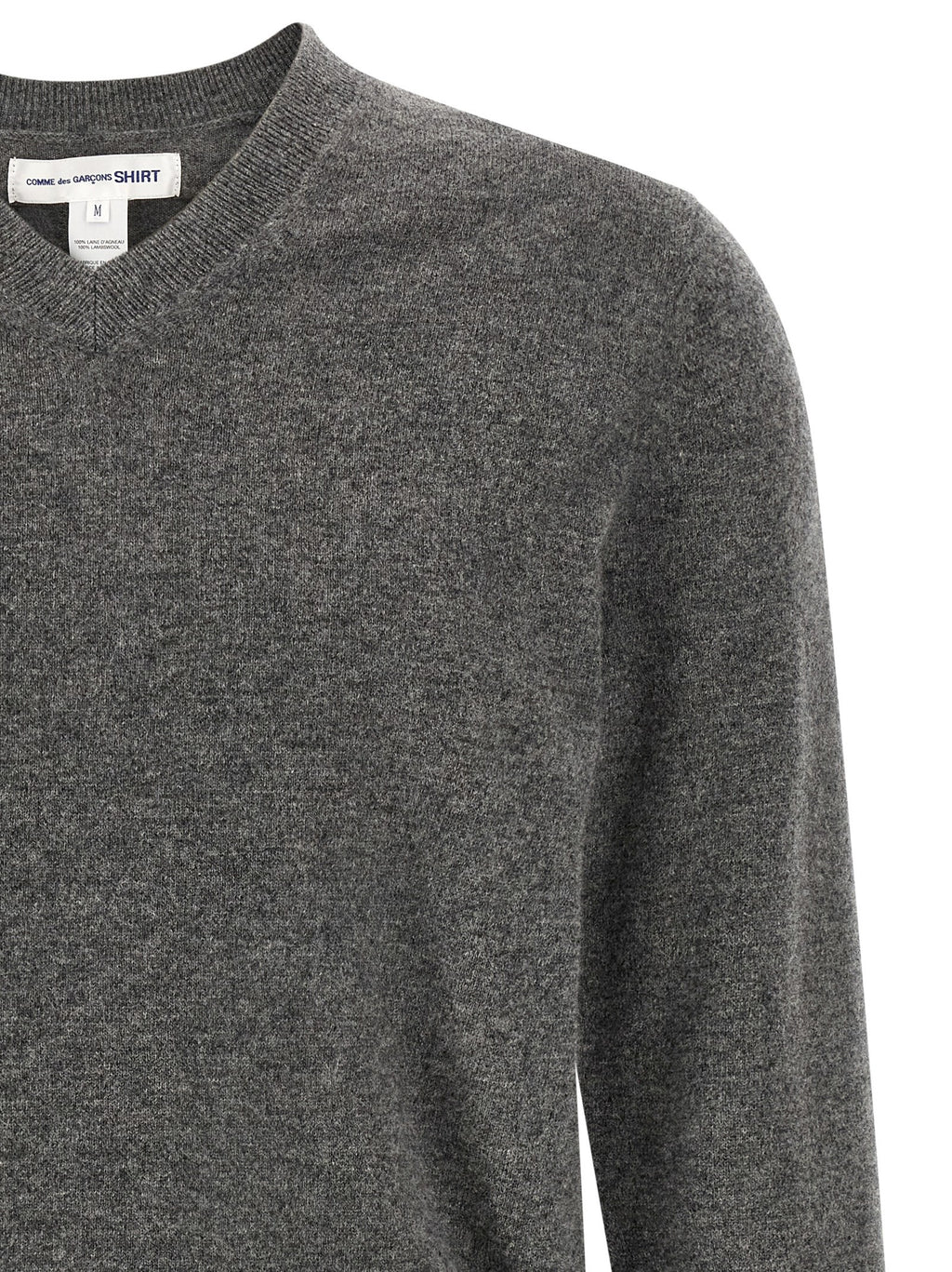Comme des Garçons Graue Wollstrickjacke