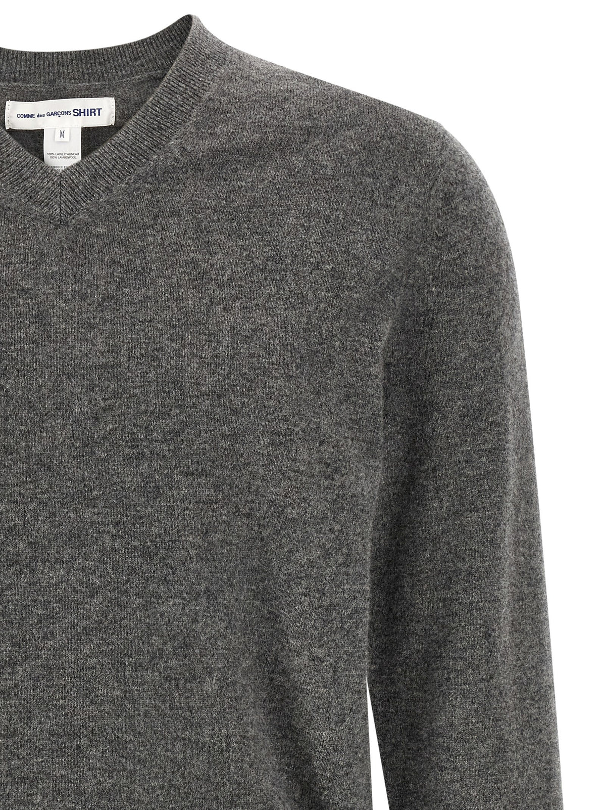 Comme des Garçons Graue Wollstrickjacke