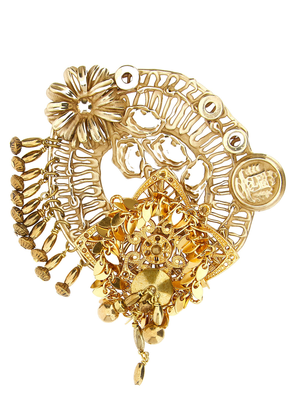 Dries Van Noten Brosche aus goldfarbenem Messing