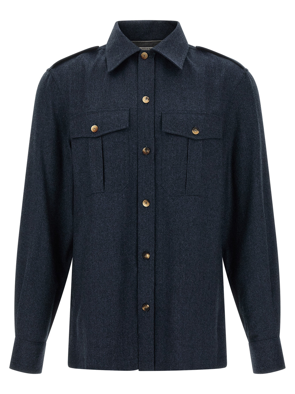 Brunello Cucinelli Blaue Bluse aus Schurwolle