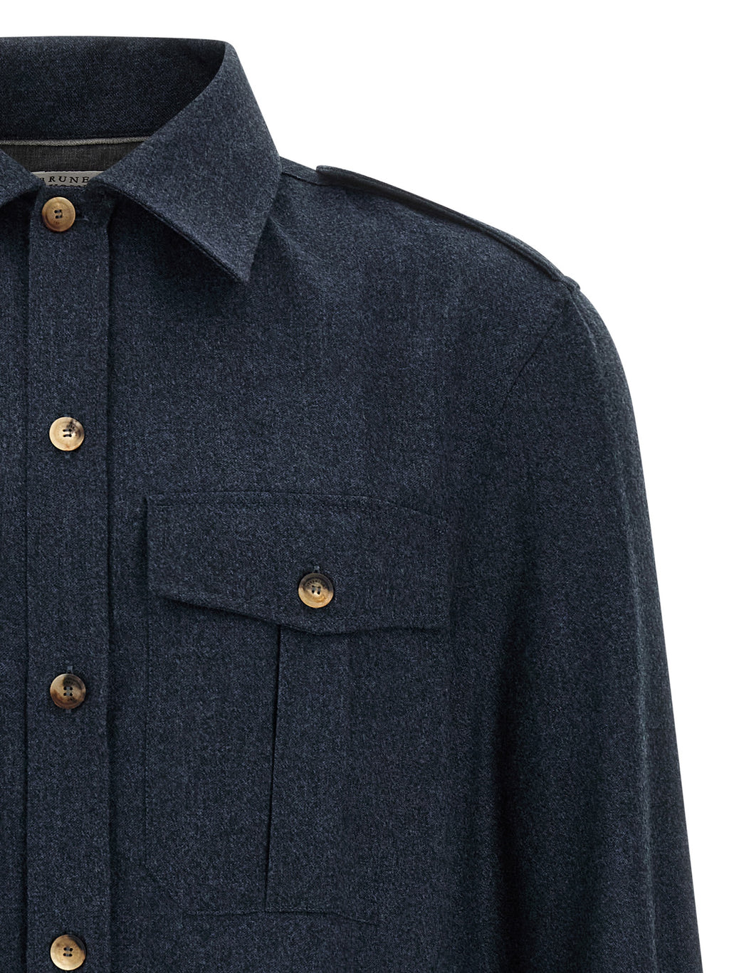 Brunello Cucinelli Blaue Bluse aus Schurwolle