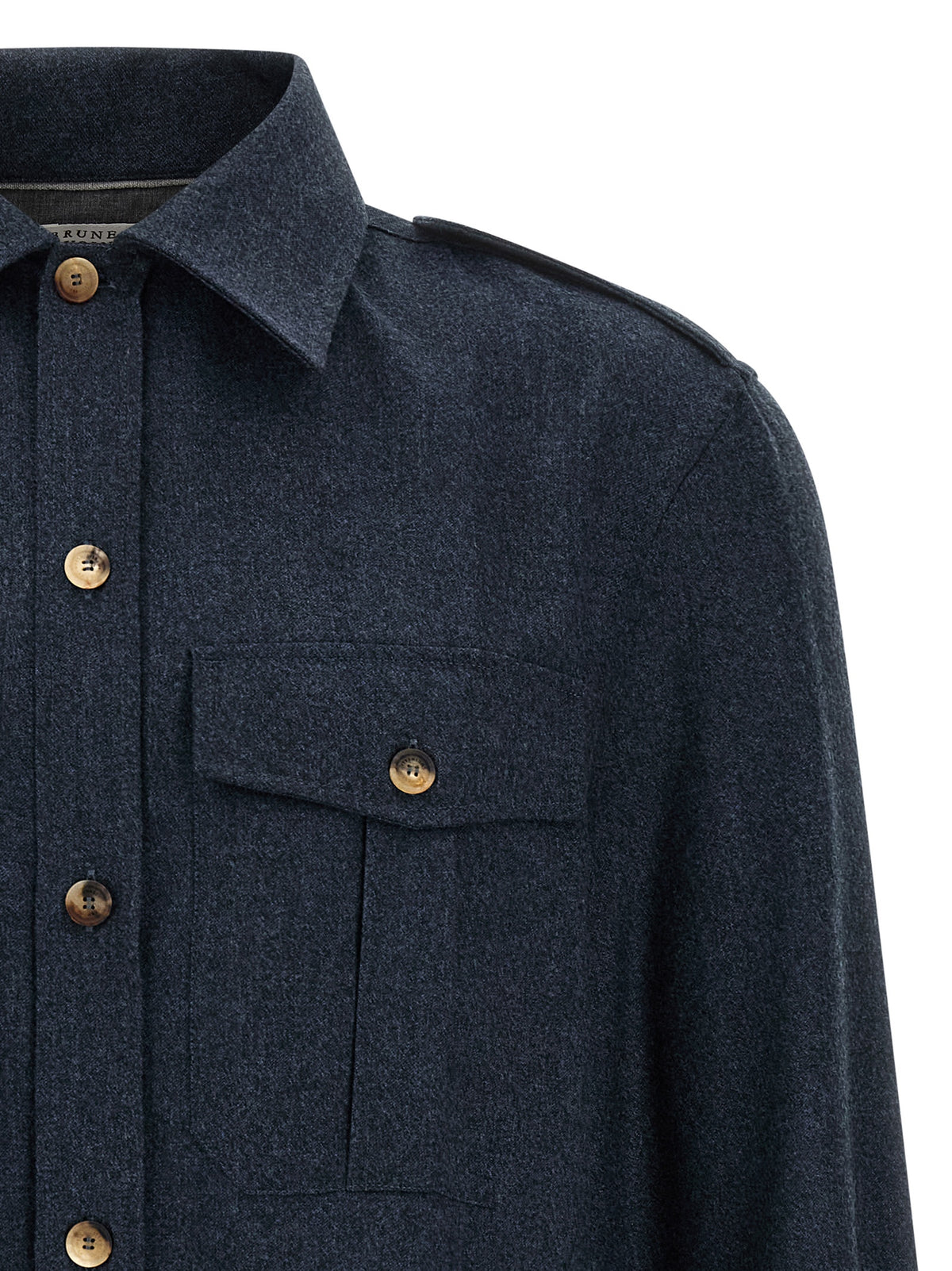Brunello Cucinelli Blaue Bluse aus Schurwolle