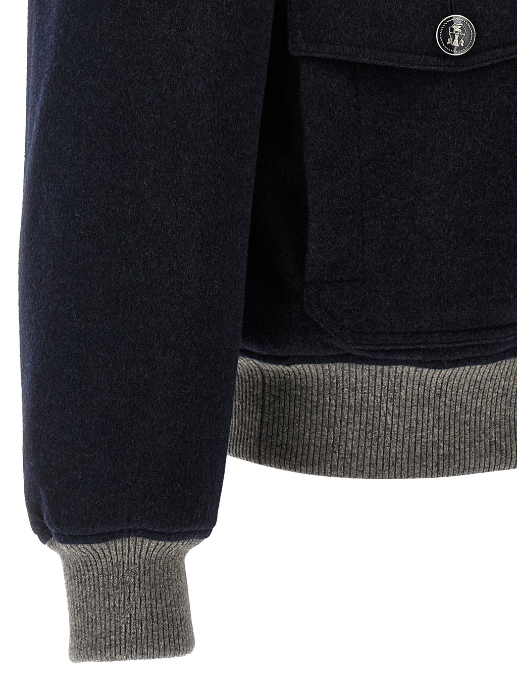 Brunello Cucinelli Blue Cashmere Bomber