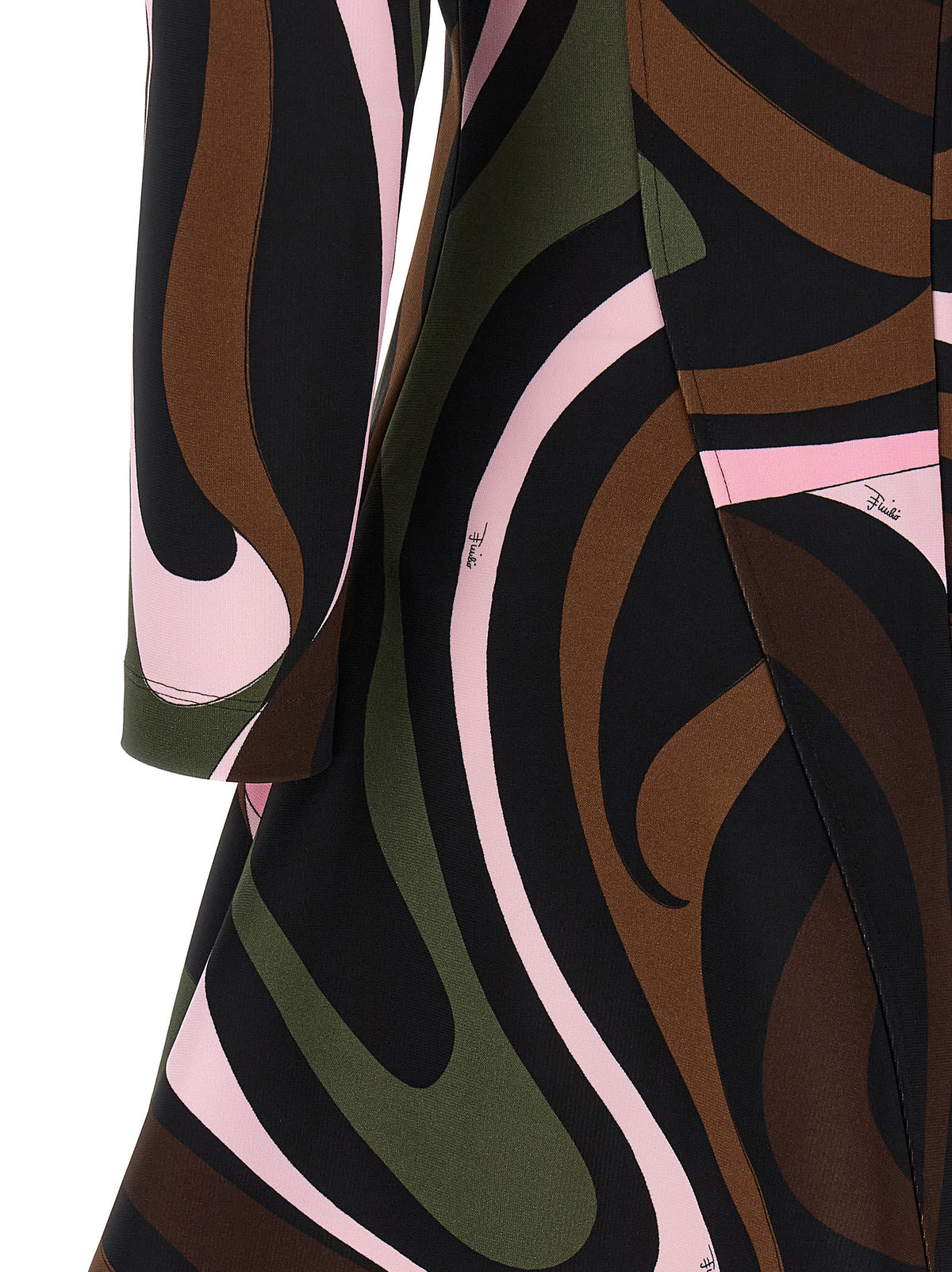 Emilio Pucci Kurzes Kleid aus mehrfarbiger Viskose