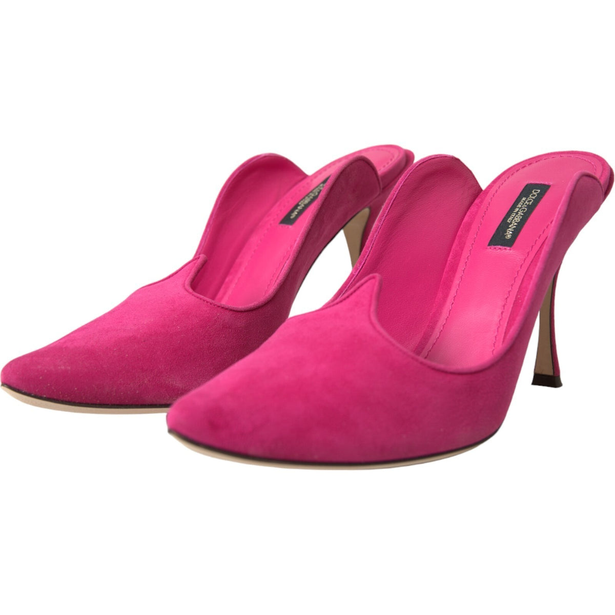 Dolce & Gabbana Fuchsia Wildleder Pantoletten Sandalen Schuhe