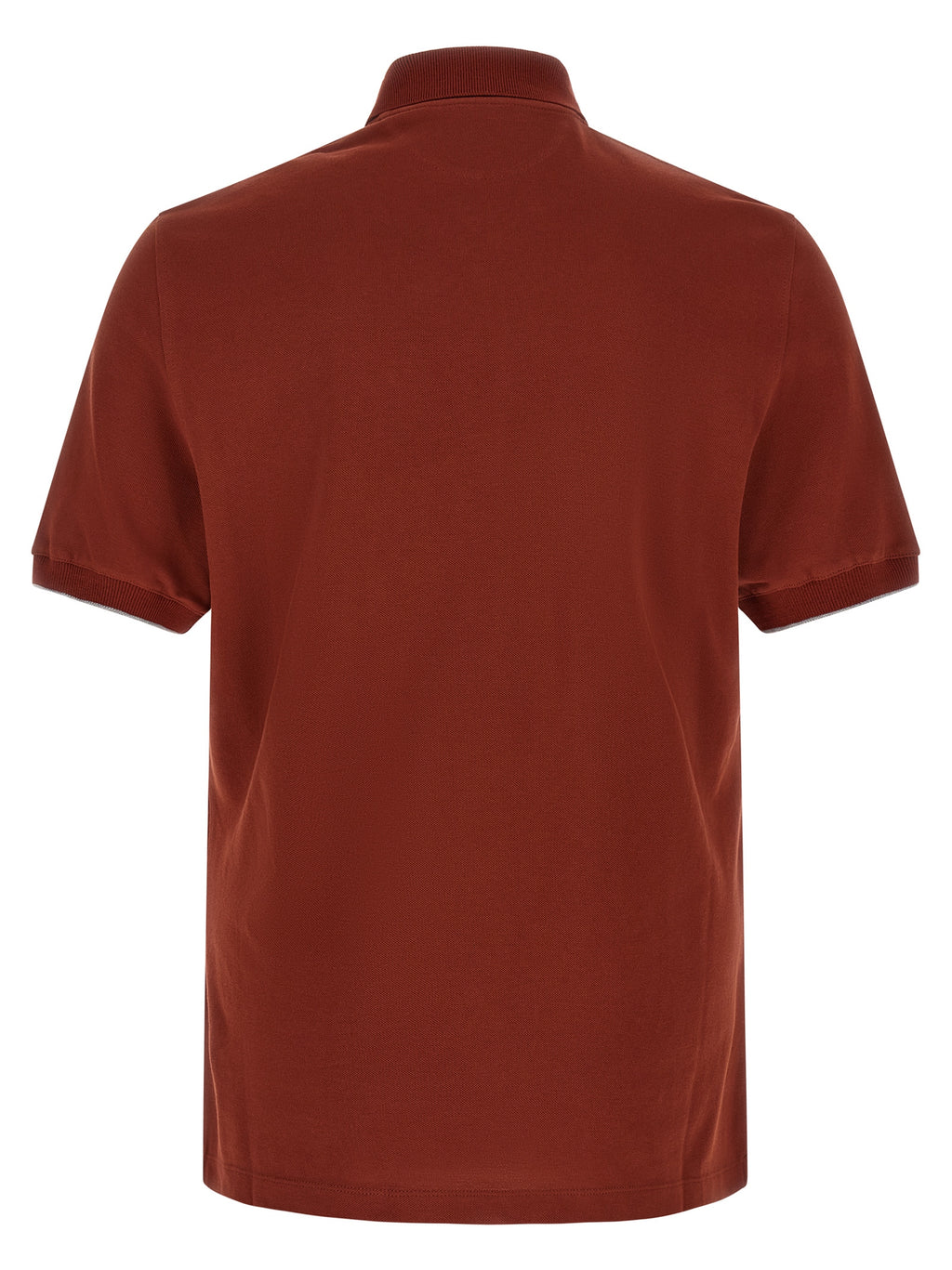 Brunello Cucinelli Rotes Baumwoll-Polohemd