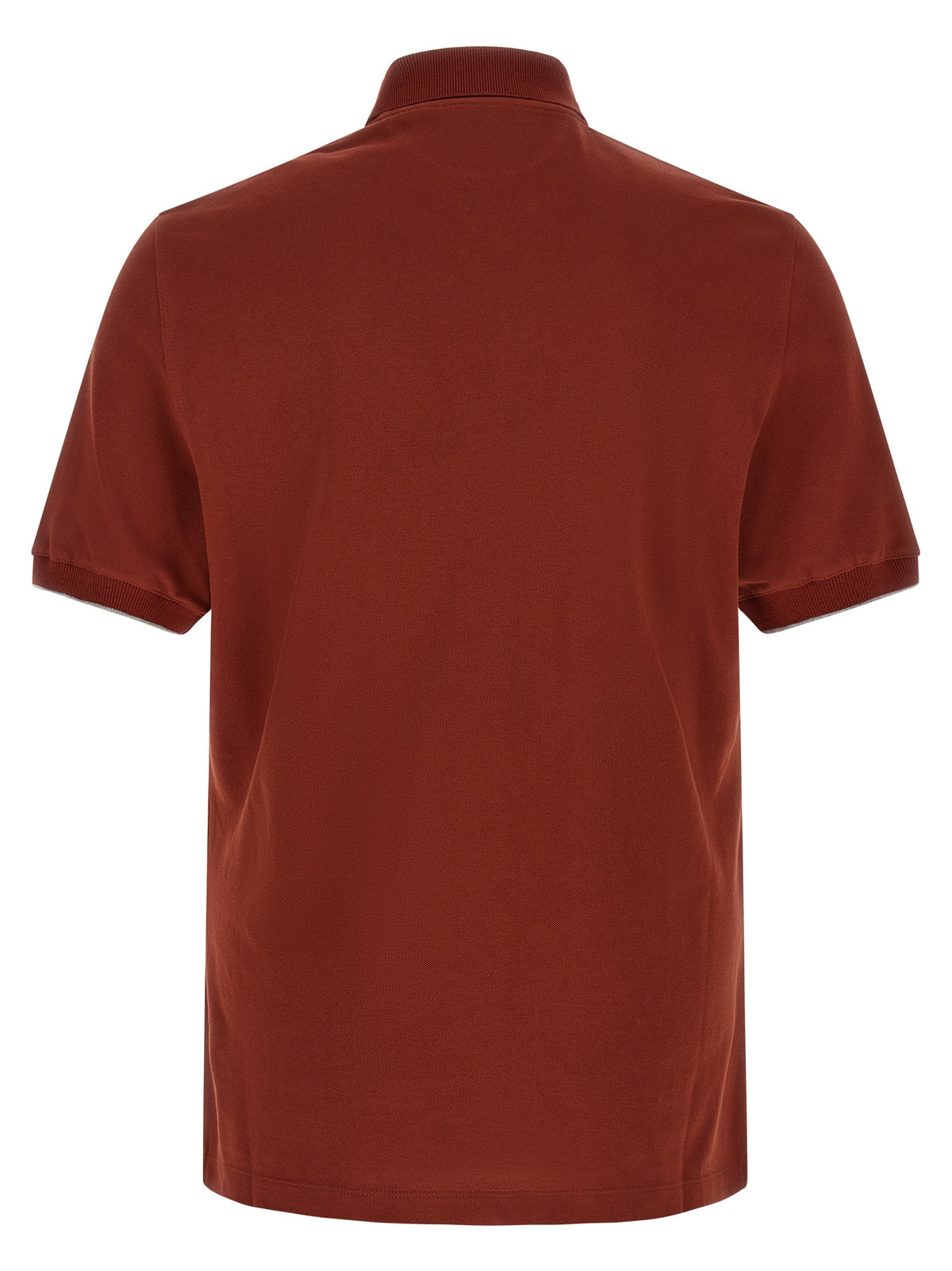 Brunello Cucinelli Rotes Baumwoll-Polohemd