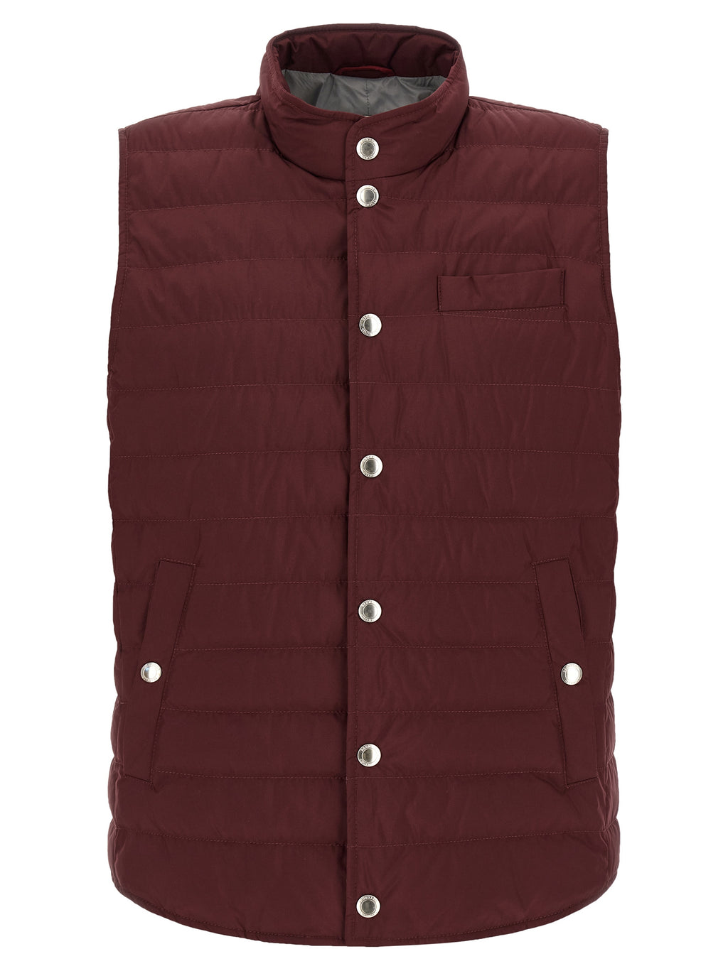 Brunello Cucinelli Bordeaux Polyester Sleeveless Jacket