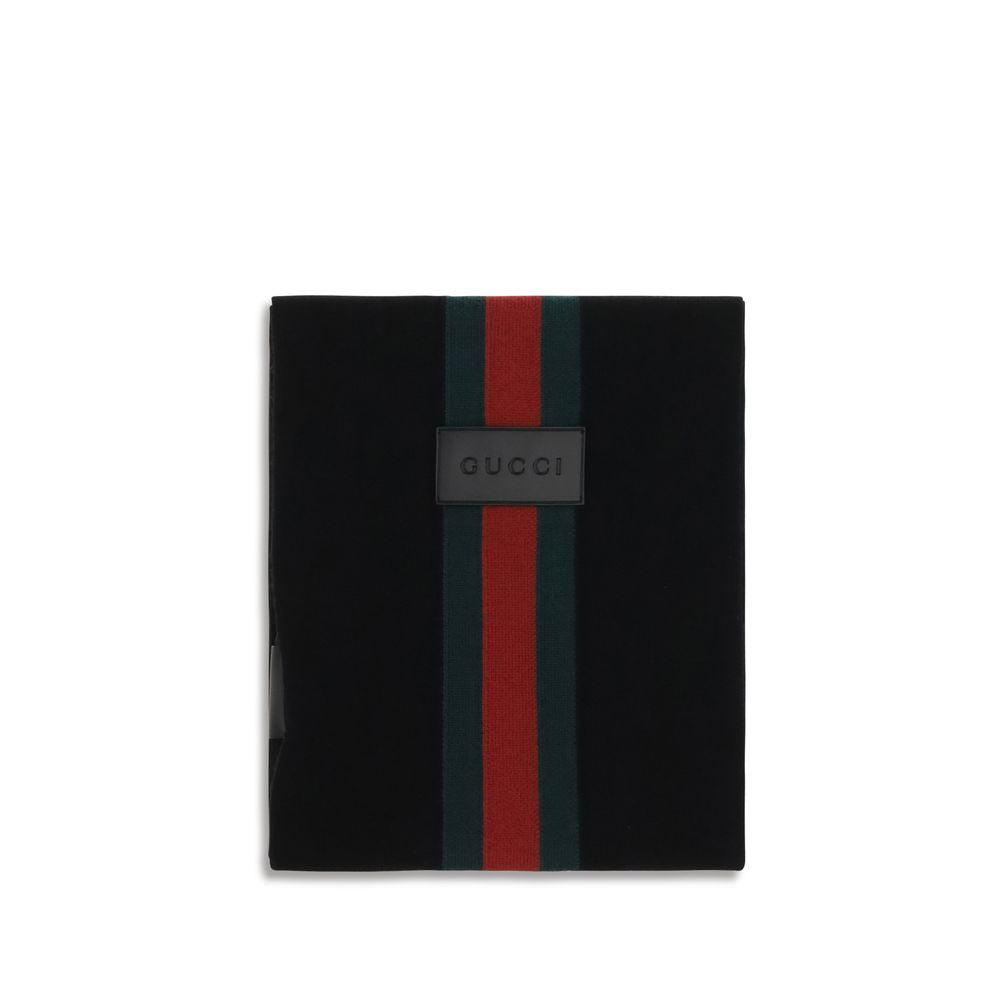 Gucci Schwarzer Schal aus Wolle Oves Aries