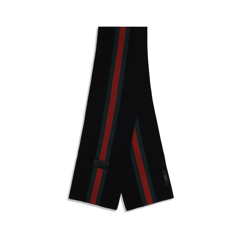 Gucci Schwarzer Schal aus Wolle Oves Aries