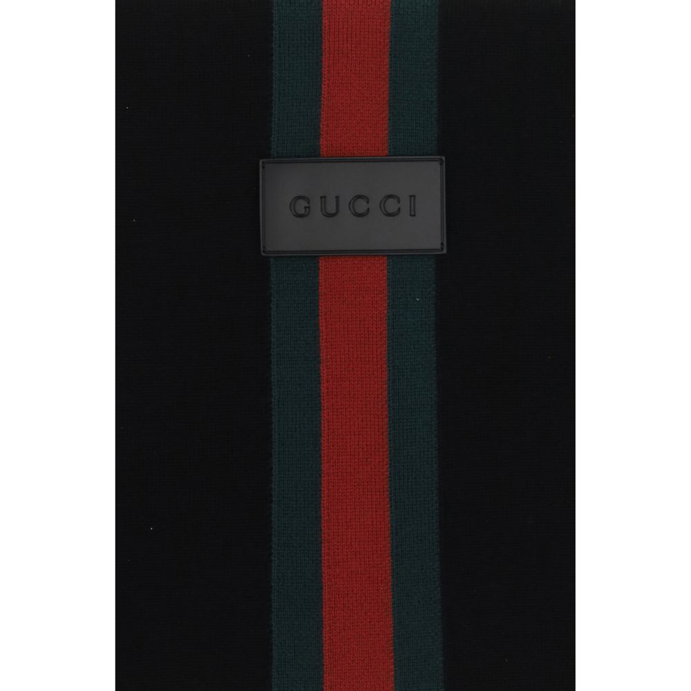 Gucci Schwarzer Schal aus Wolle Oves Aries