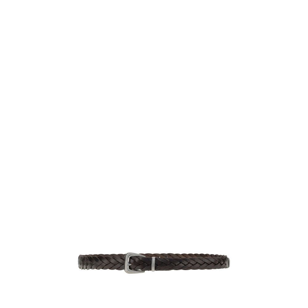 Ceinture Brunello Cucinelli en cuir de veau marron Bos Taurus