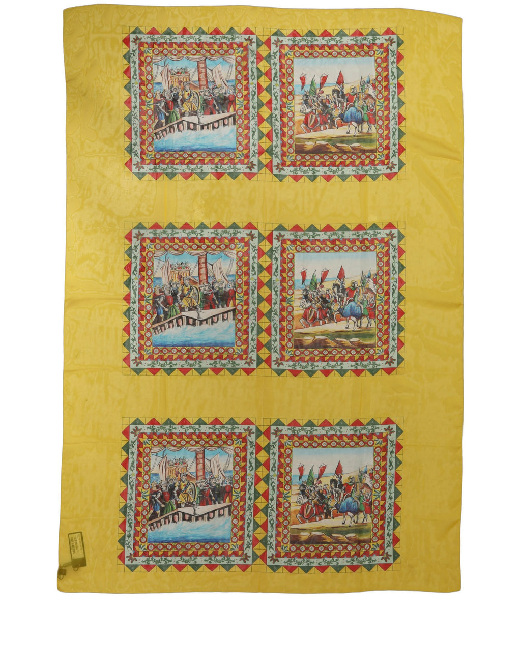Dolce & Gabbana Yellow Silk Printed Shawl Stole Scarf