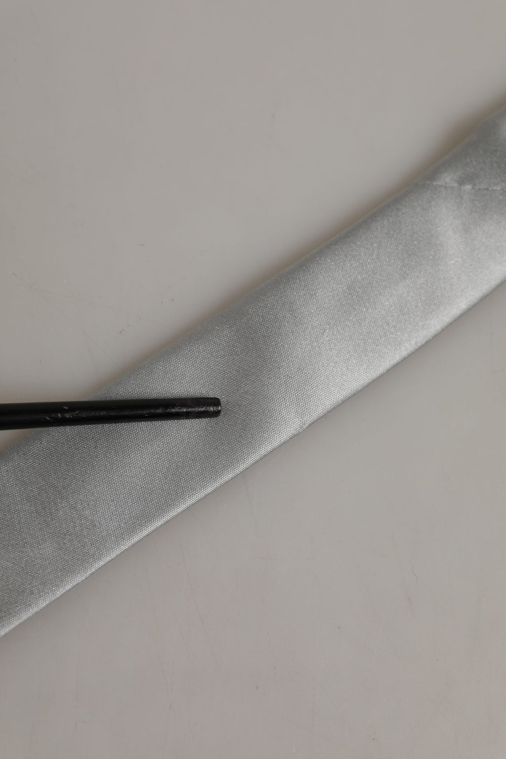 Dolce & Gabbana Gray Satin 100% Silk Adjustable Tied Men Necktie Tie