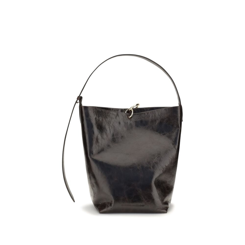 Sac seau Benedetta Bruzziches en cuir de veau noir Bos Taurus