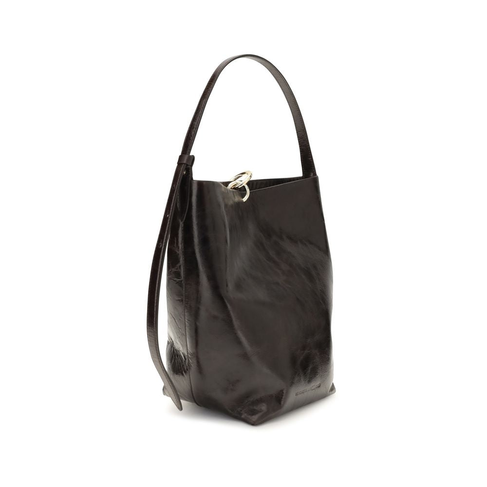 Sac seau Benedetta Bruzziches en cuir de veau noir Bos Taurus