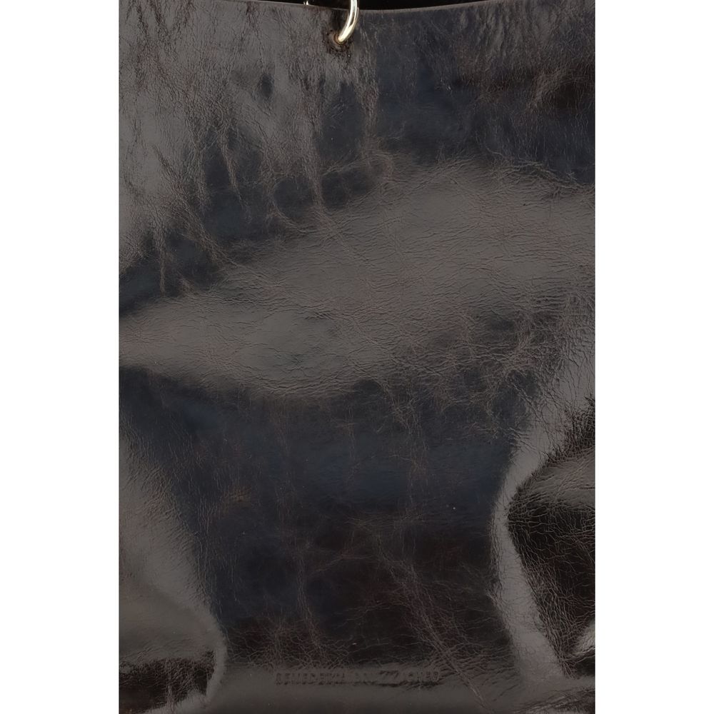 Sac seau Benedetta Bruzziches en cuir de veau noir Bos Taurus