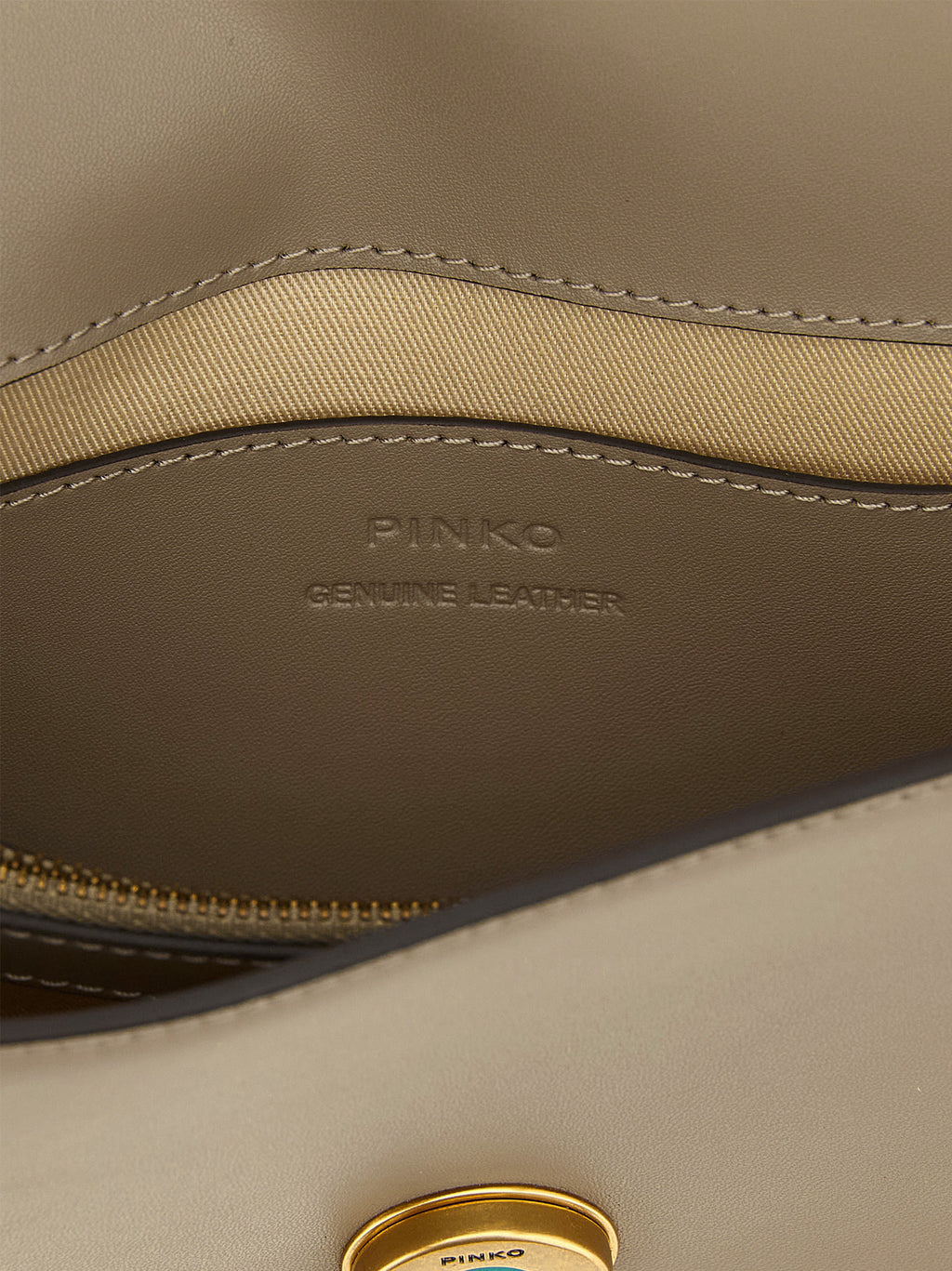 PINKO Gray Calfskin Crossbody Bag