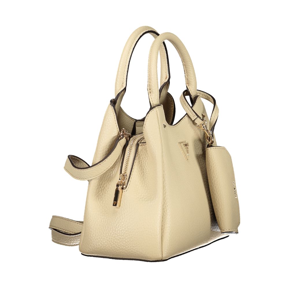 Guess Jeans Beigefarbene Handtasche aus Polyethylen