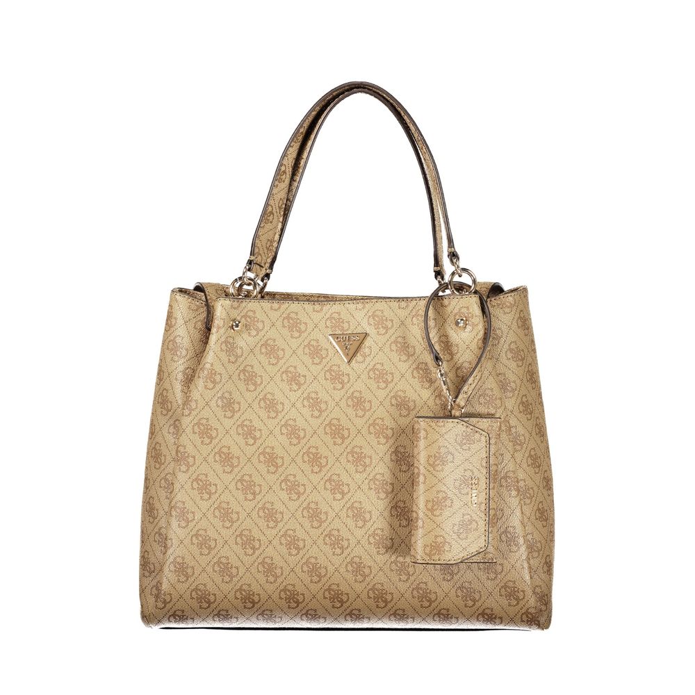 Guess Jeans Beigefarbene Handtasche aus Polyethylen